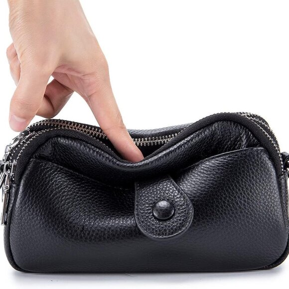 Leather Crossbody Bag Women Small Shoulder Purse Cell Phone Organizer - Picture 2 of 8